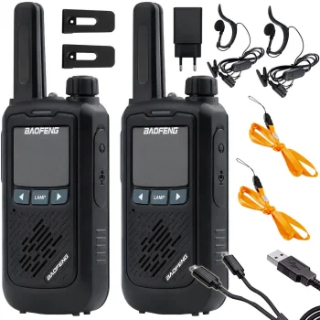 Radijo stotelių Baofeng BF-T17 PMR rinkinys su žibintuvėliu, 2 vnt.