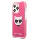 Karl Lagerfeld Choupette Head dėklas iPhone 13 Pro telefonui, fuksijų spalvos