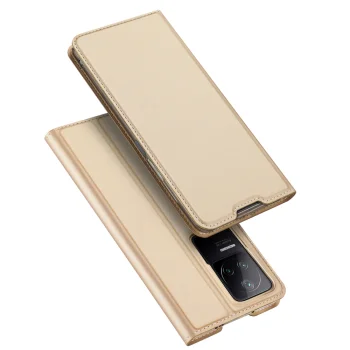 Atverčiamas dėklas Dux Ducis Skin Pro telefonui Xiaomi Poco F4 5G, auksinis