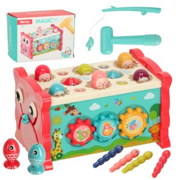 Bibi-inn 8-in-1 Sensory Whack-a-Mole Toy for Toddlers, Pink