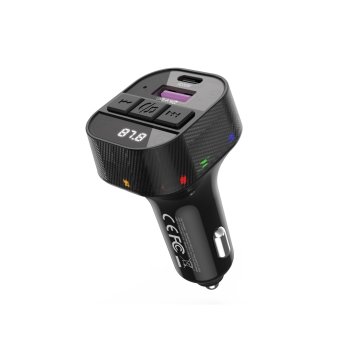 XO BCC17 FM moduliatorius ir automobilinis įkroviklis 30W, juodas
