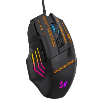 Wozinsky WMGK-1179W laidinė optinė žaidimų pelė 7200 DPI su RGB apšvietimu - juoda