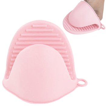 Silicone Oven Mitt / Pot Holder, Heat Resistant, Pink