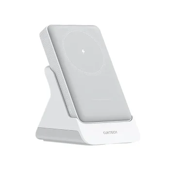 Cuktech WPB100N 10000mAh magnetinė išorinė baterija su stovu, 20W, balta