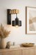 Wooden Wall Sconce Loft Industrial E27 Lamp, Black