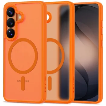 Tech-Protect Magmat MagSafe Case for Samsung Galaxy S26 - Orange Matte