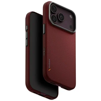 Dėklas Uniq Keva EDGE Magclick Charging skirtas iPhone 18 Pro / 17 Pro, raudonas