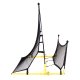 Dvipusis futbolo treniruoklis Movepro Rebounder, 220x120 cm