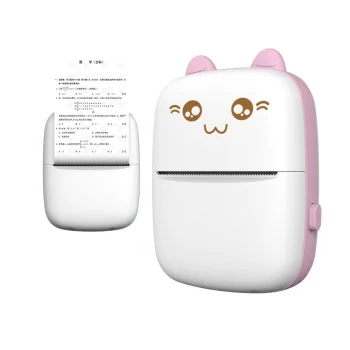 HURC9 mini terminis spausdintuvas su Bluetooth Mini Kitty, rožinis