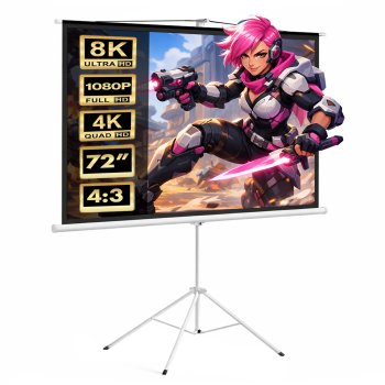 Maclean MC-536 projektoriaus ekranas su trikoju stovu, 72", 4:3, 145x110 cm