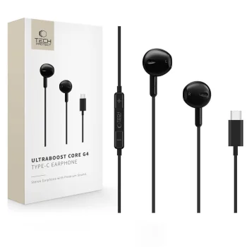 Tech-Protect Ultraboost Core G4 USB-C laidinės ausinės, juodos