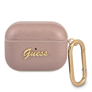 Guess AirPods Pro Case Saffiano Script Metal Collection, Pink