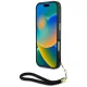 Guess HC IML Leopard Triangle Cord Strap MagSafe dėklas iPhone 16, rudas