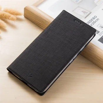 Google Pixel 3a VILI DMX Cross Texture Leather Wallet Cover Case, Black