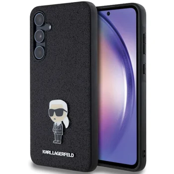 Karl Lagerfeld dėklas Samsung Galaxy A55 telefonui Fixed Glitter Ikonik, juodas