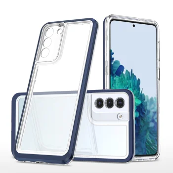 Skaidrus dėklas Samsung Galaxy S23+ Clear 3in1 su mėlynu rėmeliu