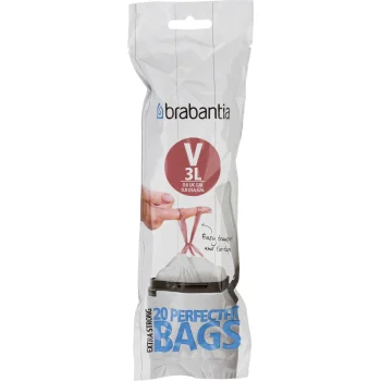 Šiukšlių maišai Brabantia PerfectFit Type V, 3 L, 20 vnt., balti