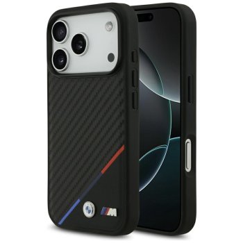 BMW M Carbon Tricolor Line MagSafe dėklas iPhone 17 Pro, juodas