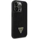 Guess Rhinestone Triangle dėklas Apple iPhone 14 Pro telefonui, juodas