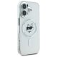 Karl Lagerfeld dėklas iPhone 16 su MagSafe, IML Metal Choupette Head, baltas