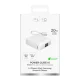 Išorinė baterija Puro 10000mAh 20W su USB-C laidu ir ekranu, balta