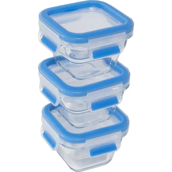 EMSA Clip & Close stikliniai maisto indeliai, 3 vnt., 0,18 l