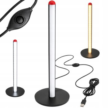 LED pastatomas šviestuvas 50 cm, 3 šviesos spalvos, pritemdomas, juodas