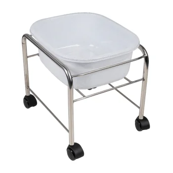 Pedicure Footbath Trolley with Wheels Chrome