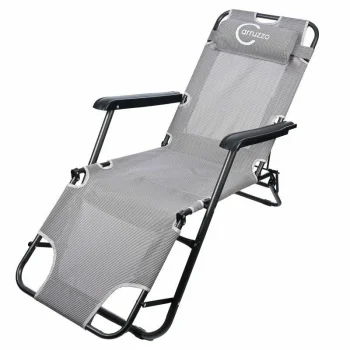 Gotel L66Y 3-Position Folding Garden Lounger, Grey