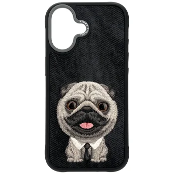 Nimmy Big Eyed Pet 2.0 Dog dėklas iPhone 17 telefonui, juodas