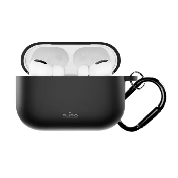 Silikoninis dėklas Puro Icon ausinėms AirPods Pro 3, juodas