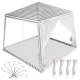 Sodo paviljonas / vakarėlių palapinė su tinkleliu nuo uodų 3x3 m, Balta/Žalia