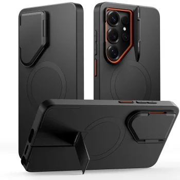 Tech-Protect Kevlar Aura MagSafe dėklas Samsung Galaxy S26 Ultra, juodas / oranžinis