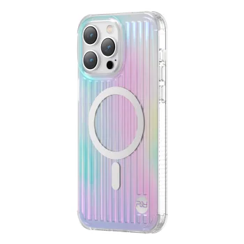 Kingxbar PQY Go Out Series magnetinis dėklas iPhone 14 Plus telefonui, MagSafe, lazerinė spalva