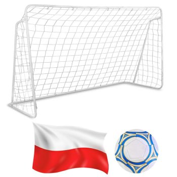 Metaliniai futbolo vartai su tinklu, 300x200 cm