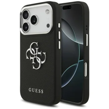 Dėklas Guess Grained Big 4G Classic Logo, skirtas iPhone 17 Pro - juodas