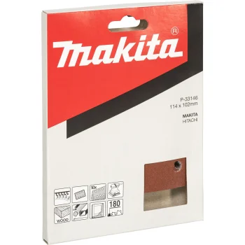 Šlifavimo popierius Makita P-33146 su kibiuku 102x114 mm P180, 10 vnt.