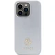 Guess dėklas iPhone 15 Pro telefonui 4G Strass Metal Logo, sidabrinis