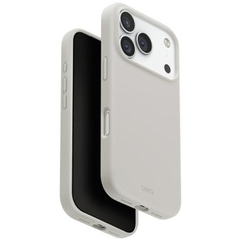 Uniq Lino Magclick Charging dėklas, skirtas iPhone 17 Pro, šviesiai pilkas
