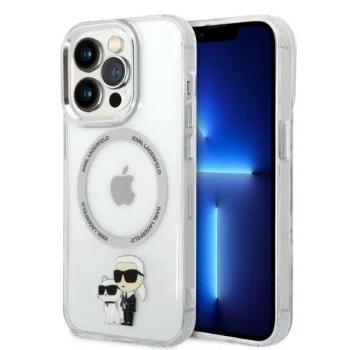 Karl Lagerfeld IML NFT Karl&Choupette MagSafe dėklas iPhone 14 Pro, skaidrus