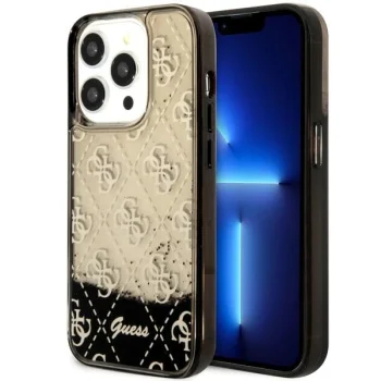 Guess dėklas iPhone 14 Pro telefonui Liquid Glitter 4G, juodas