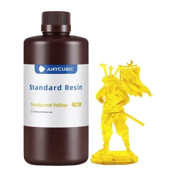 3D spausdintuvo fotopolimerinė derva ANYCUBIC Standard Resin, 1 kg, skaidri geltona