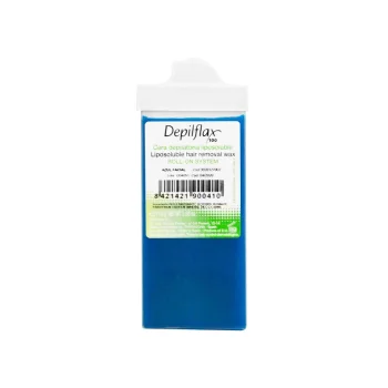 Veido depiliacijos vaškas kasetėje Depilflax Azulene, 110 g, mėlynas
