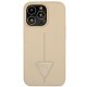 Guess Saffiano Triangle Logo dėklas, skirtas iPhone 14 Pro Max, rusvas (Beige)