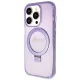 Guess dėklas iPhone 13 Pro Max telefonui su žiedu Ring Stand Script Glitter, violetinis
