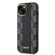DKNY dėklas iPhone 15 / 14 / 13 su MagSafe, Leather Checkered Mono Pattern, juodas