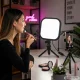 Kvadratinė LED lempa vaizdo įrašams ir makiažui, 2500K-7500K, 15W, USB, juoda