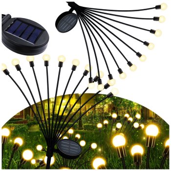Sodo solariniai šviestuvai rutuliukai, 2 vnt., 10 LED, 70 cm