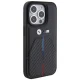 BMW dėklas iPhone 15 Pro telefonui Stamped Tricolor Stripe, juodas