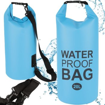 Waterproof Dry Bag / Backpack 20L, Light Blue